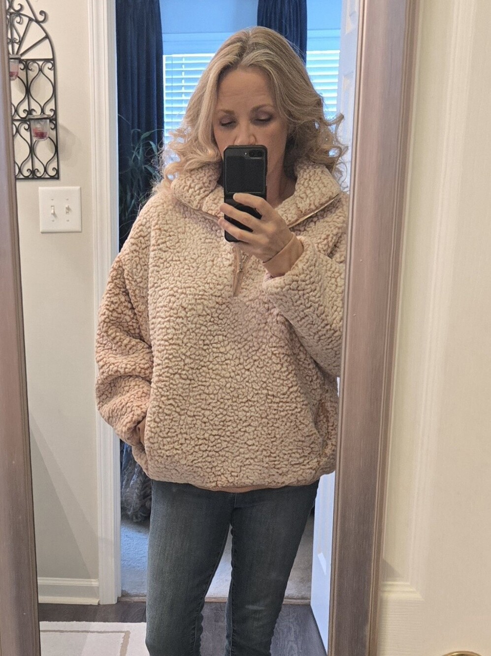 Sherpa Pullover Clay/cream.